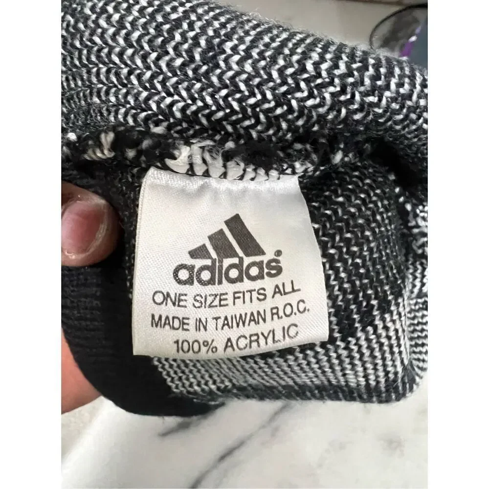 Vintage Adidas one color Logo Black and White Beanie
